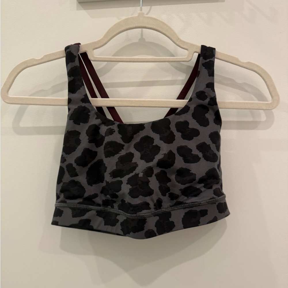 Lululemon Athletica Black and Gray Patterned Sports Bra